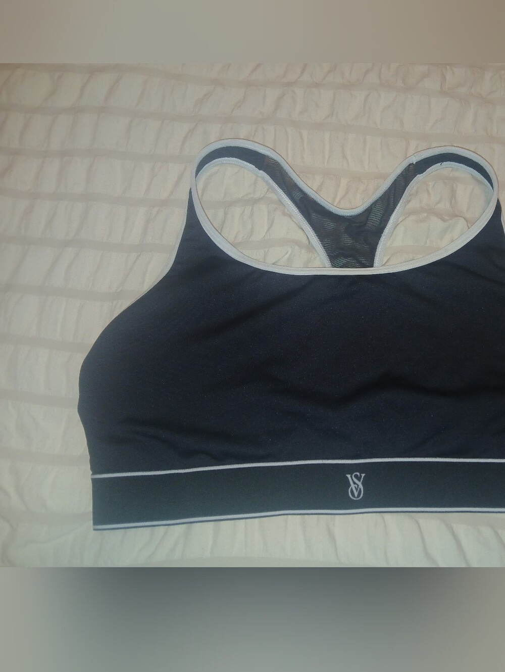 Victoria's Secret Black & White Racerback Sports Bra
